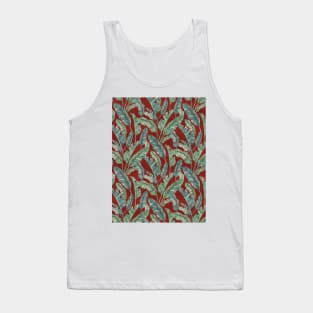 Tropical leaves red Tank Top